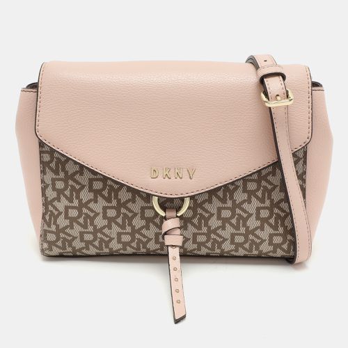 Pink Signature Coated Canvas and Leather Shoulder Bag - Dkny - Modalova