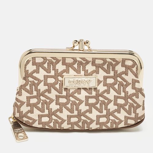 Brown Signature Canvas Kisslock Frame Coin Purse - Dkny - Modalova