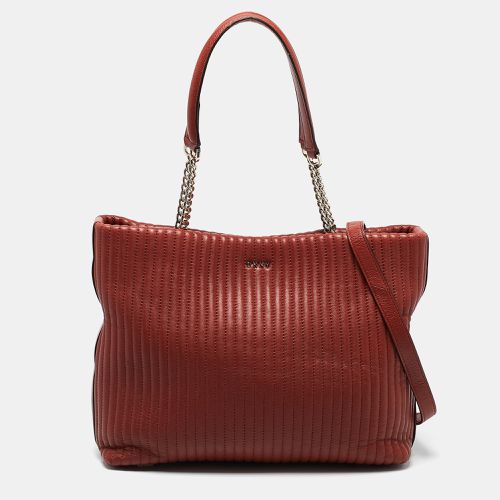 Brick Leather Pinstripe Gansevoort Tote - Dkny - Modalova