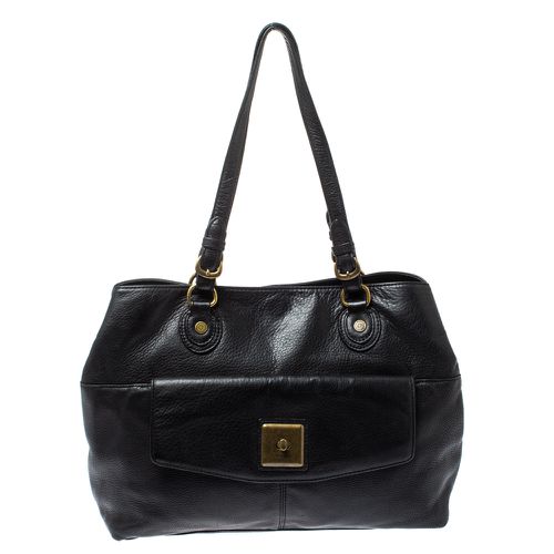 Leather Turnlock Pocket Tote - Dkny - Modalova