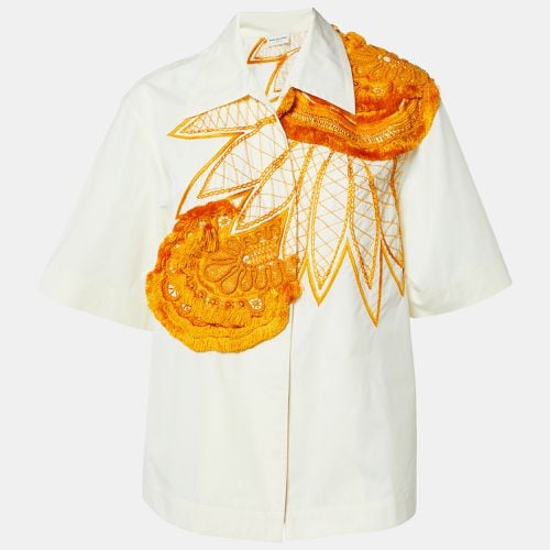 Cotton Floral Embroidered Button Front Shirt M - Dries van Noten - Modalova