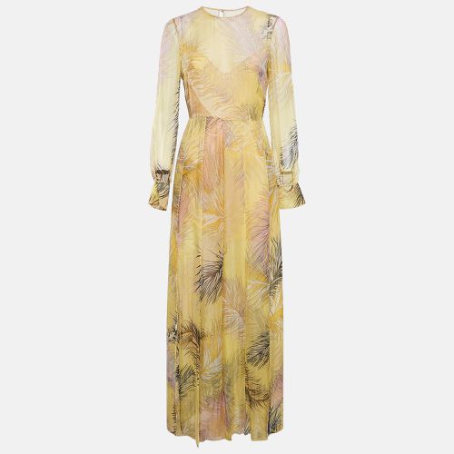 Feather Print Chiffon Slits Detail Maxi Dress M - Emilio Pucci - Modalova