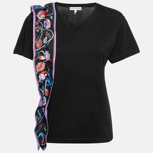 Floral Print Silk Frill Jersey T-Shirt S - Emilio Pucci - Modalova