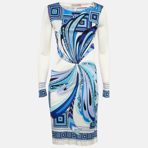 Blue Printed Jersey Silk Short Dress M - Emilio Pucci - Modalova