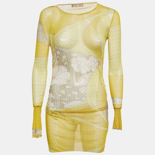 Printed Mesh Knit Long Sleeve Top S - Emilio Pucci - Modalova