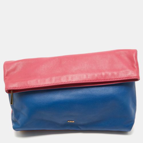 Blue Leather Fold Over Clutch - Emilio Pucci - Modalova