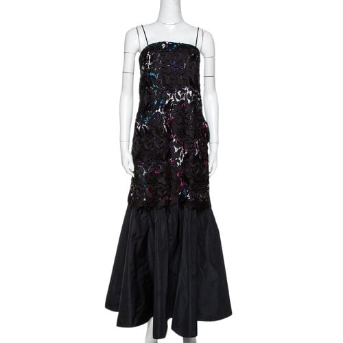 Printed Satin & Lace Overlay Maxi Dress S - Emporio Armani - Modalova