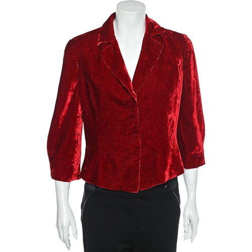 Velvet Button Front Blazer L - Emporio Armani - Modalova