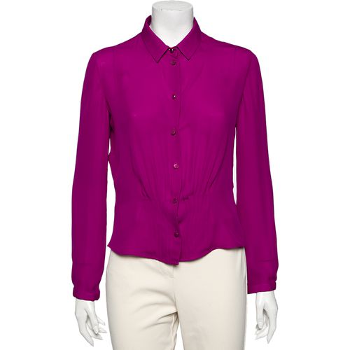 Silk Button Front Blouse L - Emporio Armani - Modalova