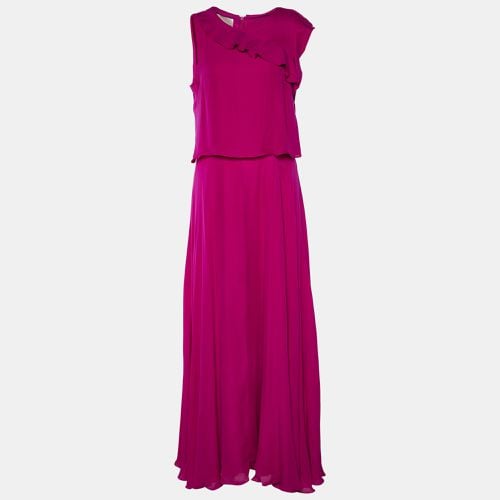 Silk Ruffle Overlay Detail Sleeveless Maxi Dress M - Emporio Armani - Modalova