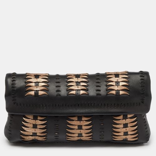 Metal Leather Foldover Clutch - Elie Tahari - Modalova