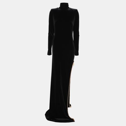 Velvet Chain Turtleneck Maxi Dress XXL - Elisabetta Franchi - Modalova