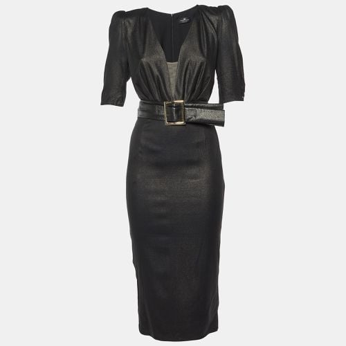 Coated Crepe Belted Midi Dress M - Elisabetta Franchi - Modalova