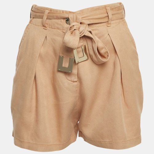 Denim Belted Loose Fit Shorts S - Elisabetta Franchi - Modalova