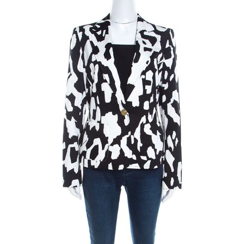 Monochrome Abstract Printed Cotton Bariska Blazer M - Escada - Modalova