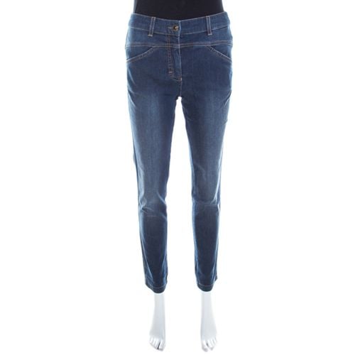 Indigo Faded Effect Denim Cropped Skinny Jeans S - Escada - Modalova