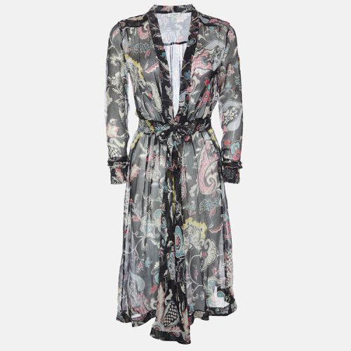 Printed Silk V Neck Midi Dress S - Etro - Modalova