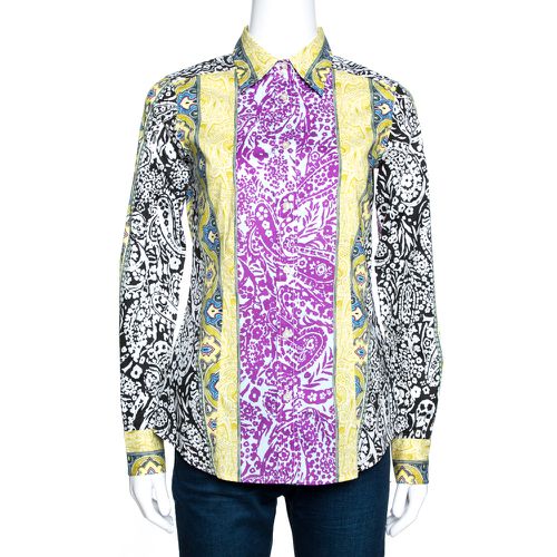 Panelled Paisley Print Stretch Cotton Shirt S - Etro - Modalova