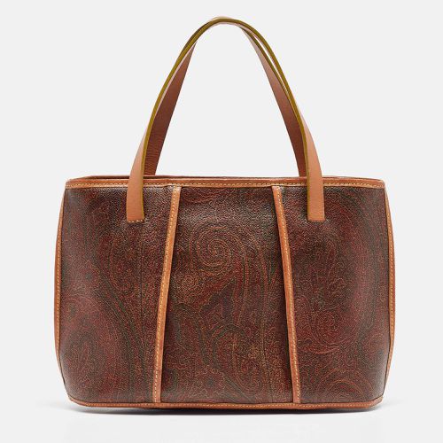 Paisley Printed Coated Canvas and Leather Tote - Etro - Modalova