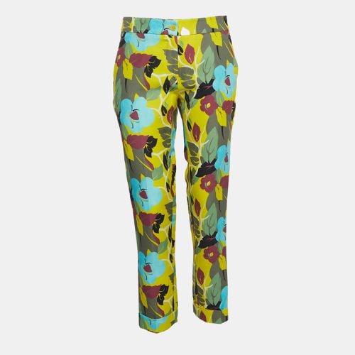 Floral Printed Cotton Trousers S - Etro - Modalova