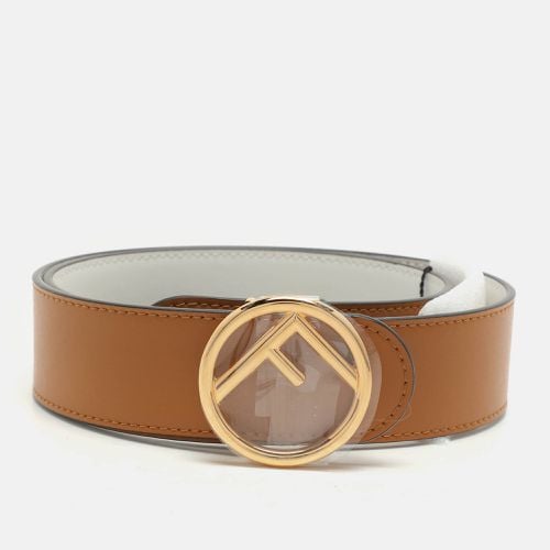 Caramel/White Leather F is Reversible Belt 75 CM - Fendi - Modalova