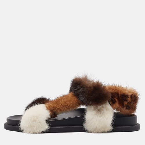 Mink Fur FF Feel Flat Sandals Size 37 - Fendi - Modalova