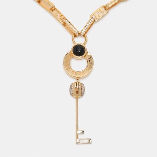 Tone Crystal Master Key Pendant Necklace - Fendi - Modalova