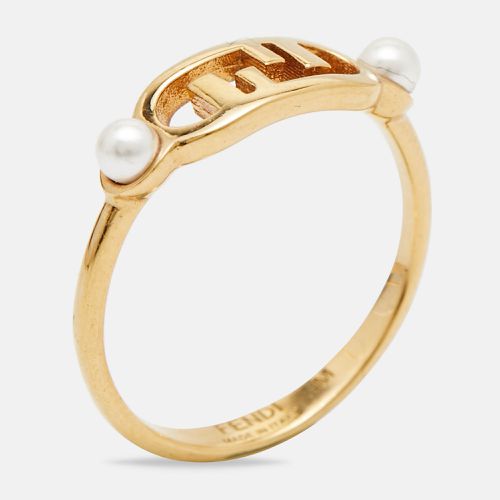 O'Clock Faux Pearl Tone Ring Size 55 - Fendi - Modalova