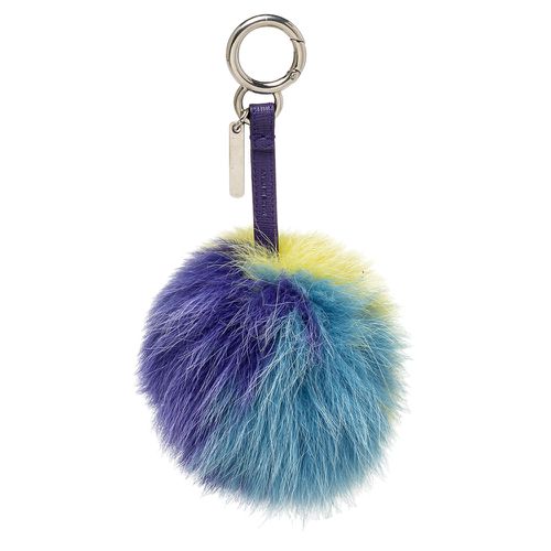 Tricolor Fur Pom Pom Bag Charm - Fendi - Modalova