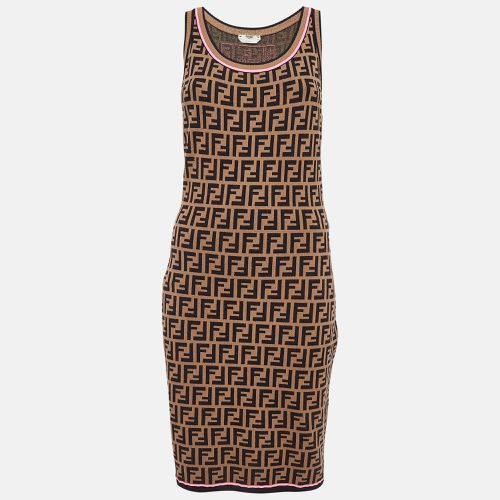 Zucca Patterned Knit Sleeveless Bodycon Dress M - Fendi - Modalova