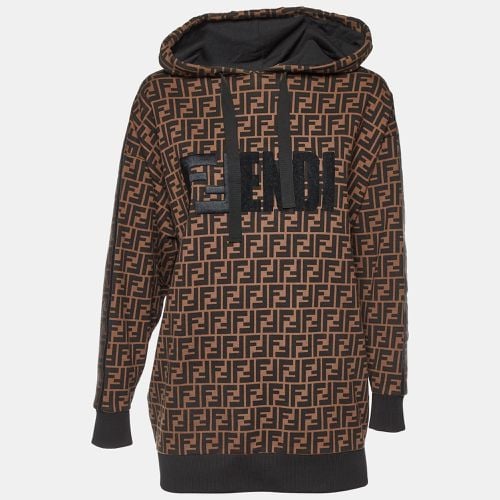 FF Logo Print Cotton Hooded Sweatshirt S - Fendi - Modalova