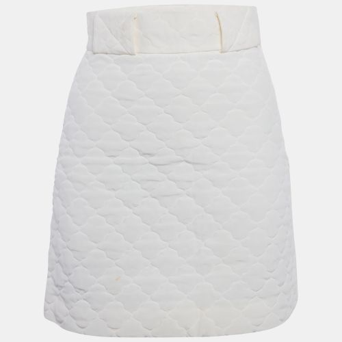 Off- Quilted Silk Mini Skirt S - Fendi - Modalova