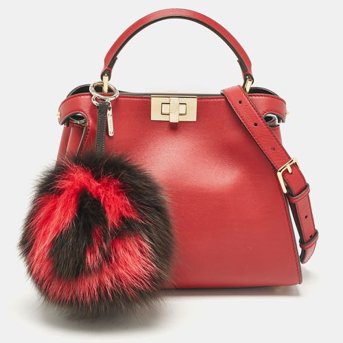 Leather Peekaboo Essentially Top Handle Bag - Fendi - Modalova