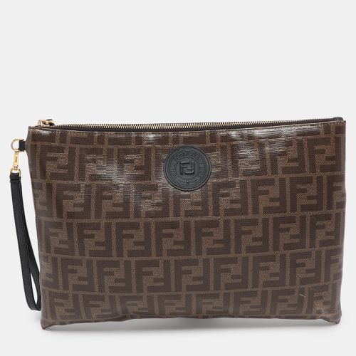 FF Coated Canvas Large Zip Wristlet Clutch - Fendi - Modalova