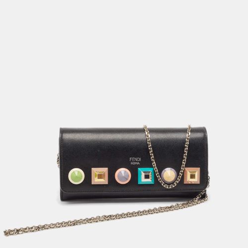 Leather Rainbow Stud Flap Wallet on Chain - Fendi - Modalova