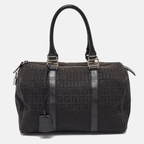 Zucchino Canvas and Leather Forever Bauletto Boston Bag - Fendi - Modalova