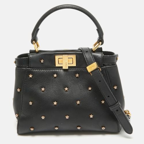 Leather Extra Small Crystal Peekaboo Top Handle Bag - Fendi - Modalova