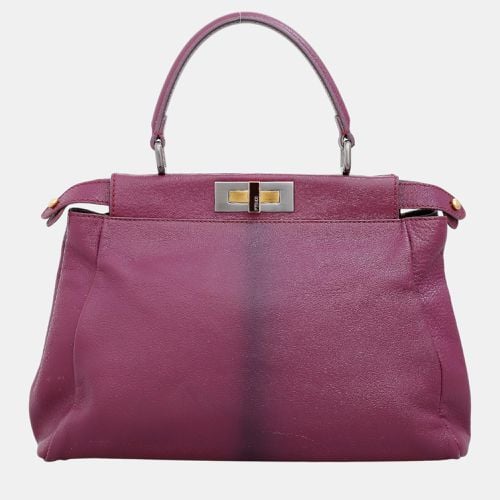 Leather Regular Peekaboo Bag - Fendi - Modalova