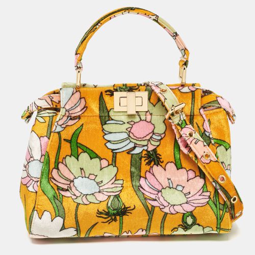 Velvet Mini Floral Peekaboo Top Handle Bag - Fendi - Modalova