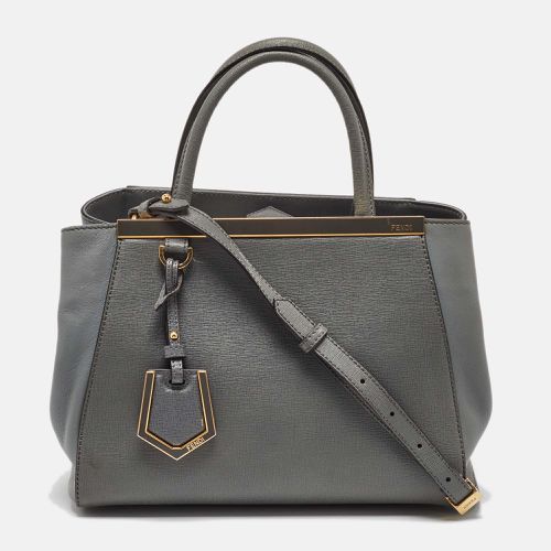 Fendi Grey Leather Mini 2Jours Tote - Fendi - Modalova