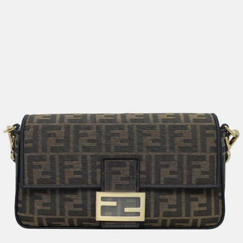 Zucca Canvas Medium Baguette Bag - Fendi - Modalova