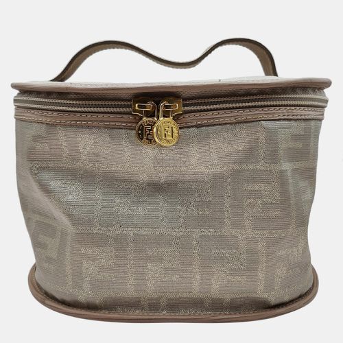 Vintage Gold Canvas Zucca Vanity Bag - Fendi - Modalova