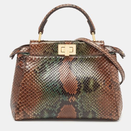 Green Python Mini Peekaboo Top Handle Bag - Fendi - Modalova