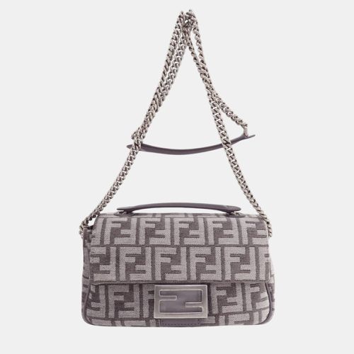 Baguette Chain Midi Ff Tapestry Shoulder Bag Polyester Viscose X Cotton - Fendi - Modalova