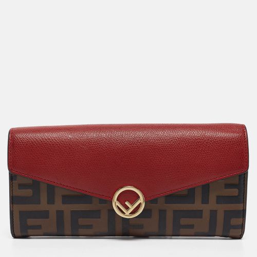 Brown Zucca Leather F is Continental Wallet - Fendi - Modalova