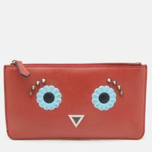 Fendi Brick Leather Zip Pouch - Fendi - Modalova