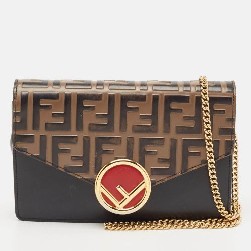 Black FF Leather F is Wallet On Chain - Fendi - Modalova