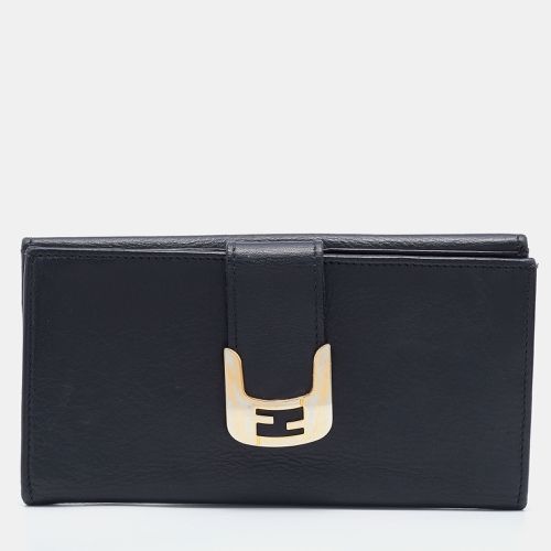 Leather Flap Continental Wallet - Fendi - Modalova