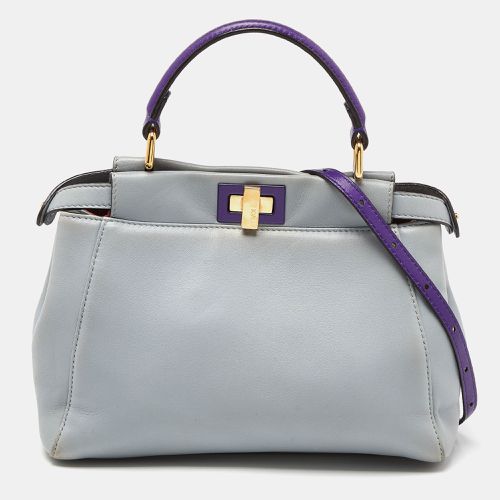 Purple Leather Mini Peekaboo Top Handle Bag - Fendi - Modalova