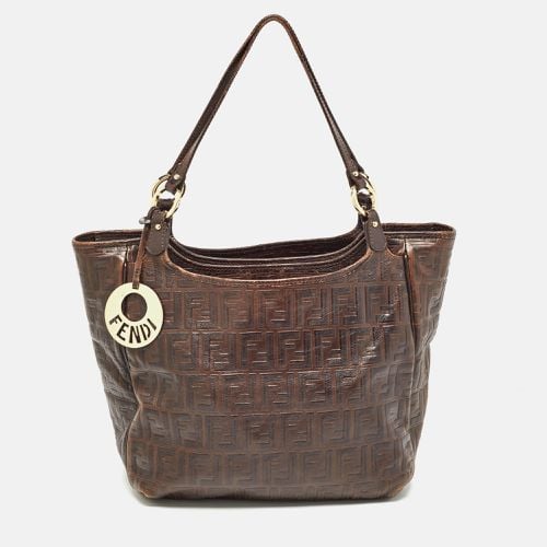 Dark Zucca Tortoise Effect Leather Tote - Fendi - Modalova